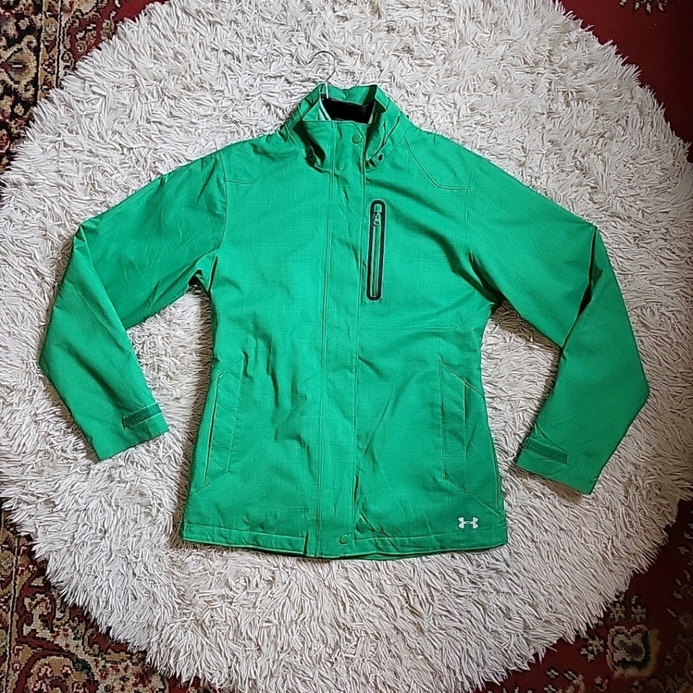 Under Armour Storm Infrared Ski Jacket Green Full Zip Winter Outdoors - SM / P